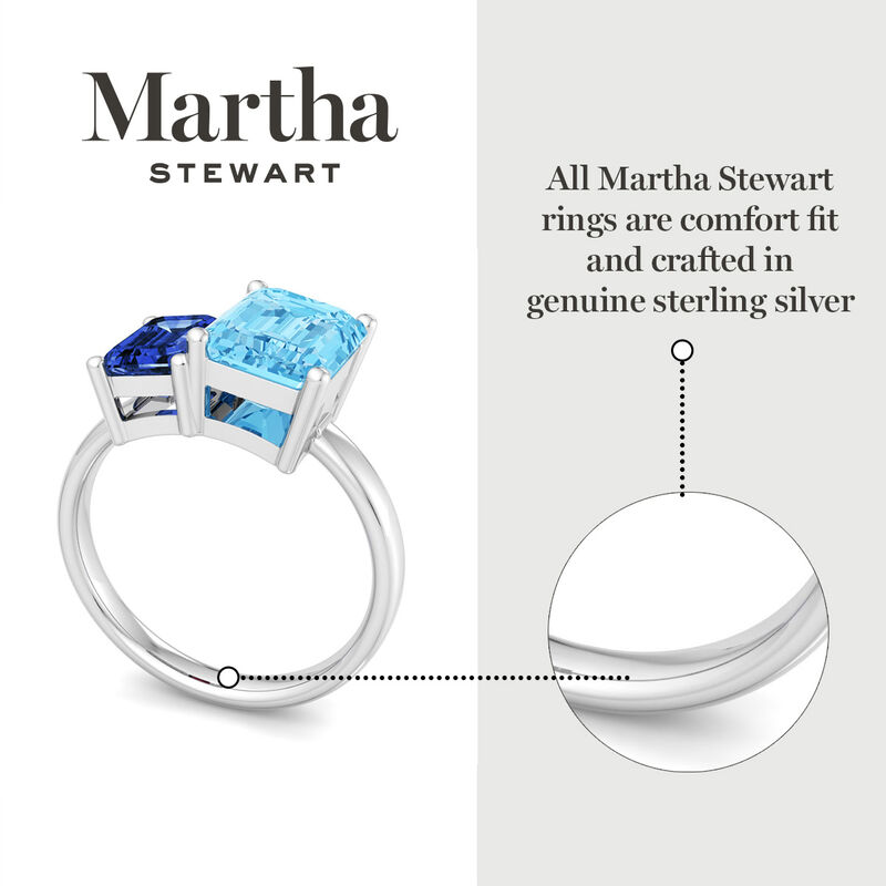 Martha Stewart 3 1/4ctw. Sapphire & Blue Topaz Two Stone Ring In Sterling Silver image number null